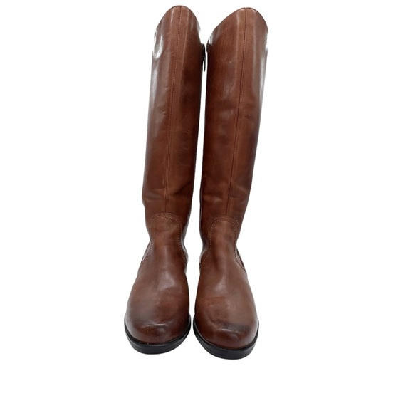 Blondo Women's Brown Leather Riding Boots Knee high Side Zip Heeled Size 7 - Picture 8 of 16
